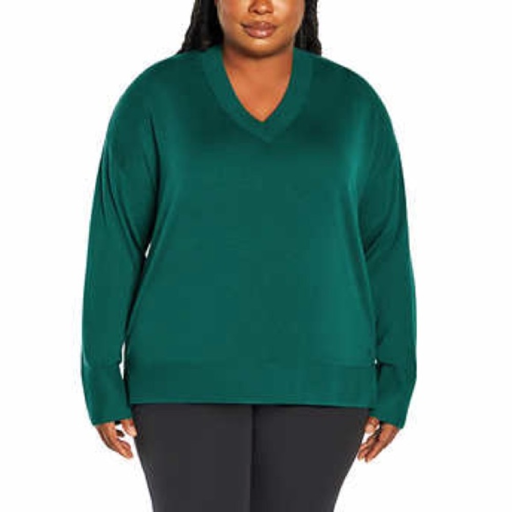NWT (flaw) Banana Republic Ladies’ V-Neck Merino Sweater (Green)